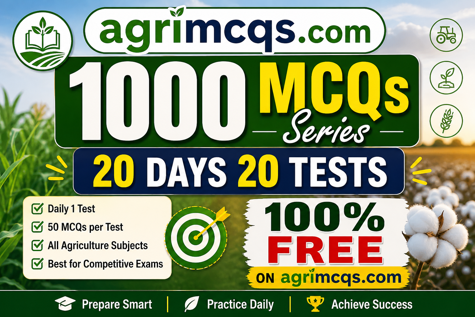 Important Agriculture MCQs | 1000 MCQs Series